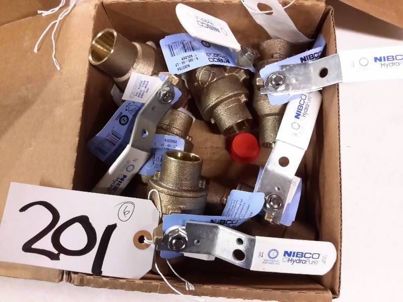 lot 201 image: 6 NIBCO, HYDRAPURE Valves..See picture tag