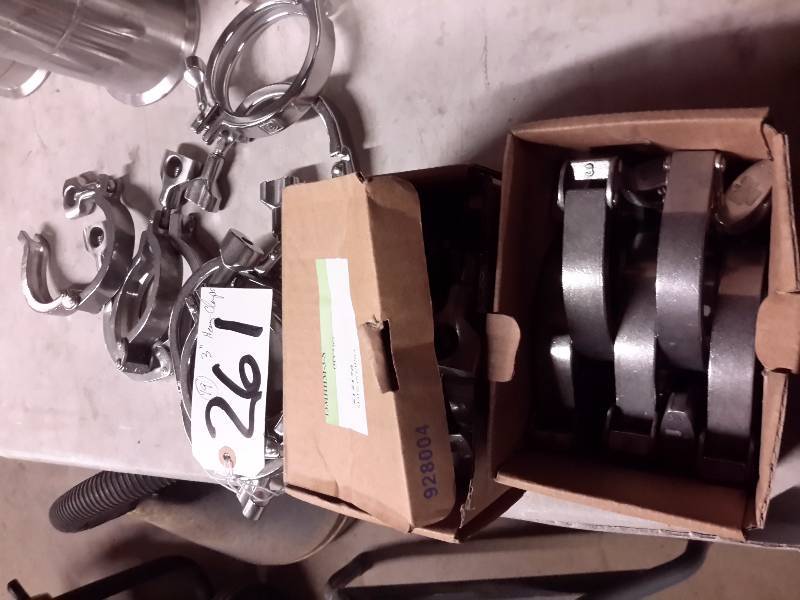 lot 261 image: 19, 3 in Heavy Duty Stainless Clamps