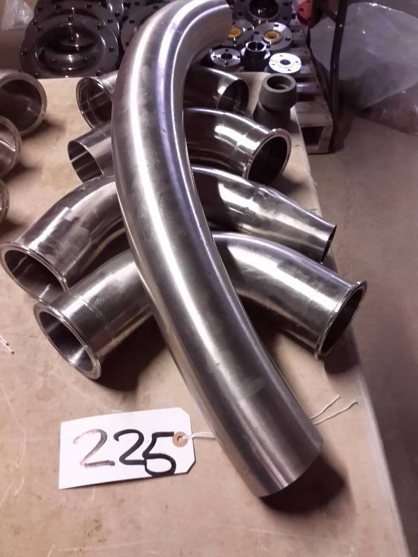 lot 225 image: Misc 3in. Stainless Steel Elbows, withwithout flared ends