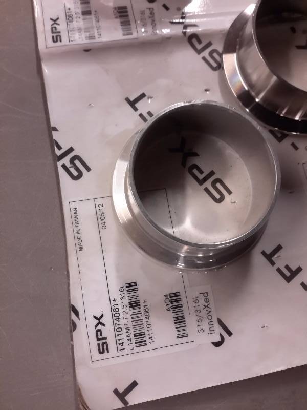lot 140 image: Large lot of Stainless Sanitary GasketsRings as shown.. See pictures for model numbers for specifics