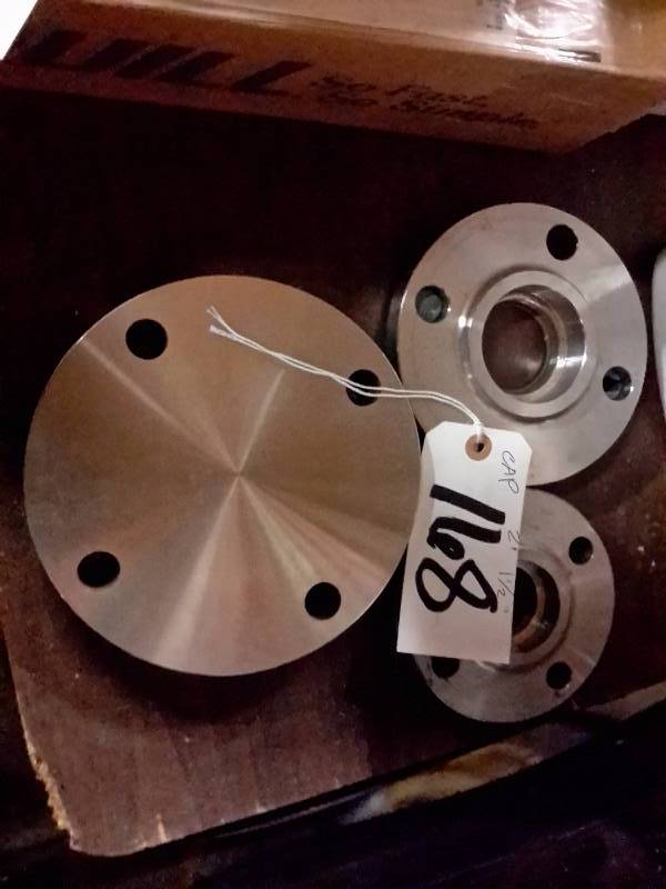 lot 168 image: 2, 10 in Stainless Cap  2, 1 12 in Flanges