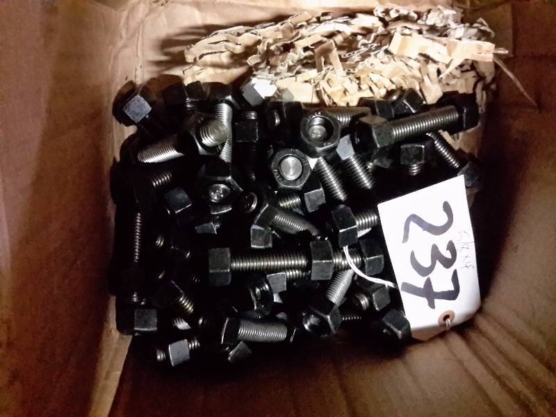 lot 237 image: Box of double end threaded bolts.. 58 in bolt x 4in
