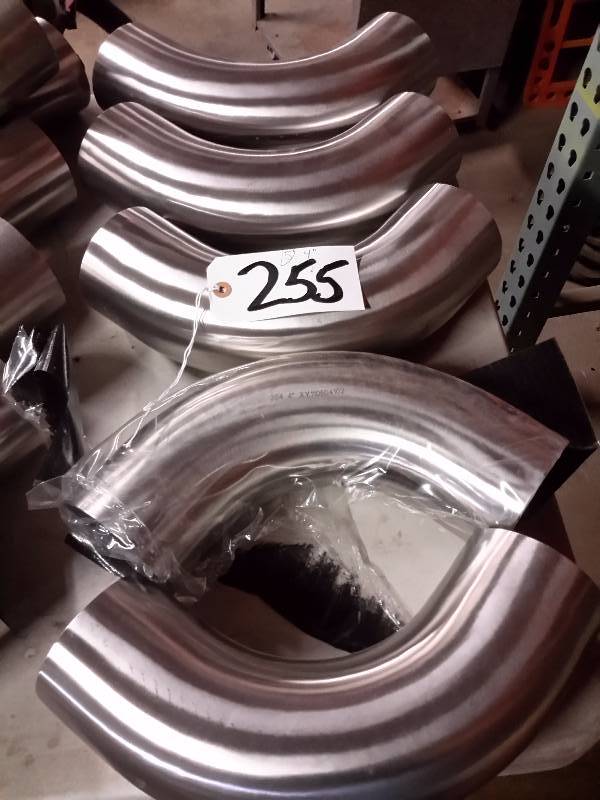 lot 255 image: 5, 4in Stainless Steel Elbows