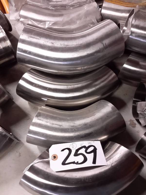lot 259 image: 6, 4in 45 degre ss elbows