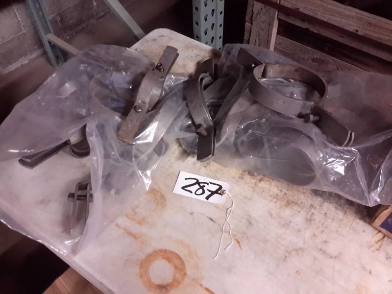 lot 287 image: Large lot of 3in and 6 in pipe hangers as pictured.