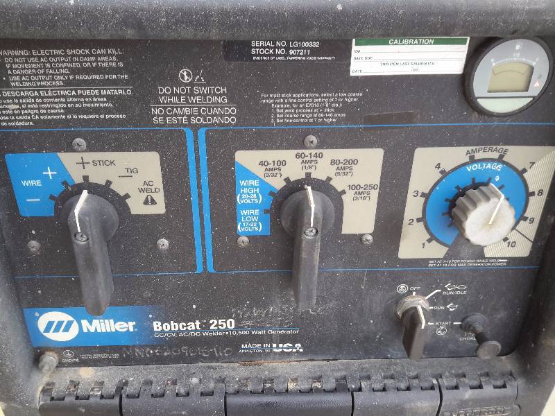 lot 22 image: Miller, Bobcat 250 ACDC Welder and 10,500 Watt Generator