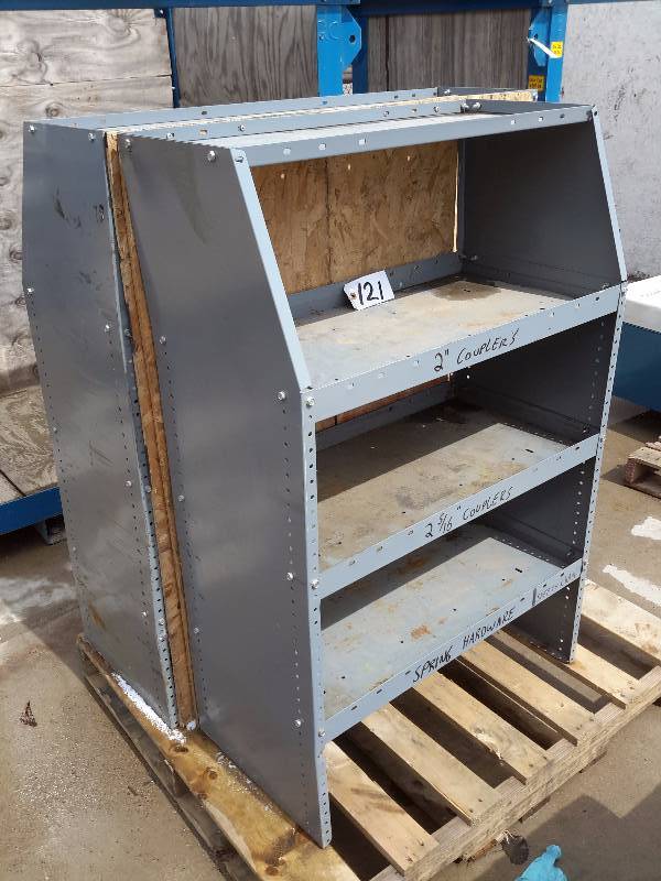 lot 121 image: 2 Metal storage shelves