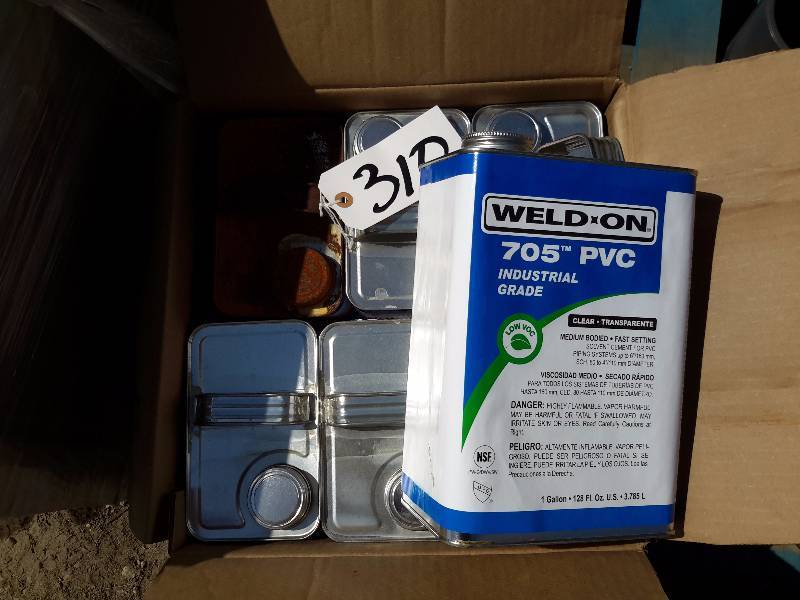 lot 310 image: 6 Gallon Cans of Weld ON PVC 705