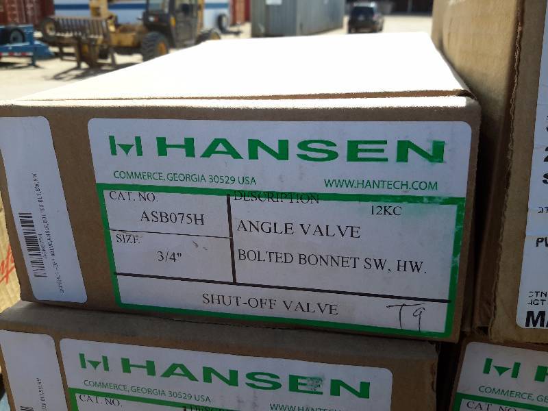 lot 321 image: 7 Hansen Angle Valve, Shut off Valves