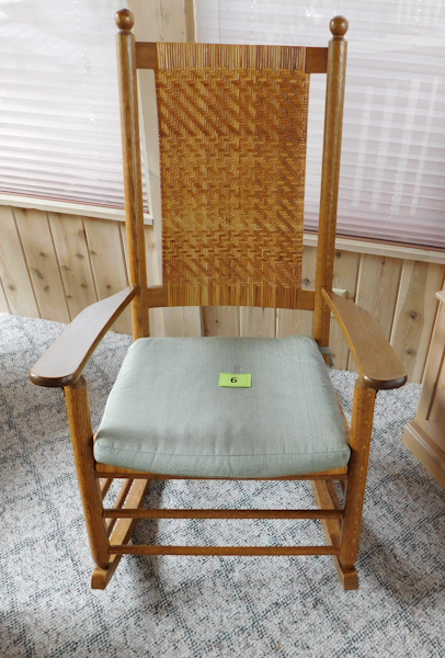 lot 6 image: High end woven cane rocker