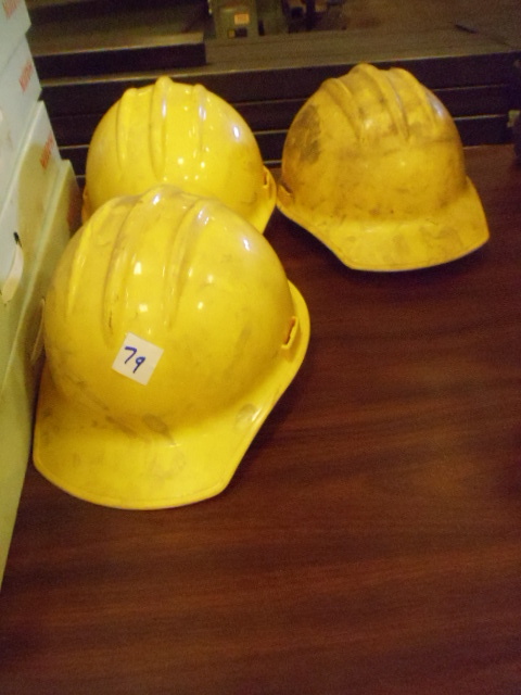 lot 79 image: 3 hard hats