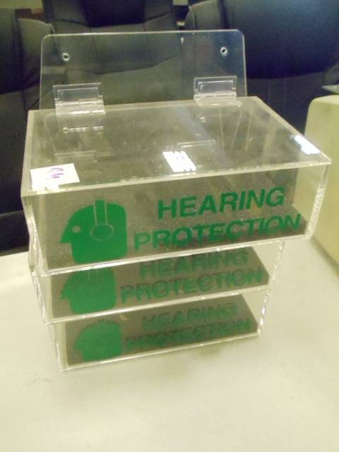 lot 94 image: Wall mount see thru Hearing protection cases