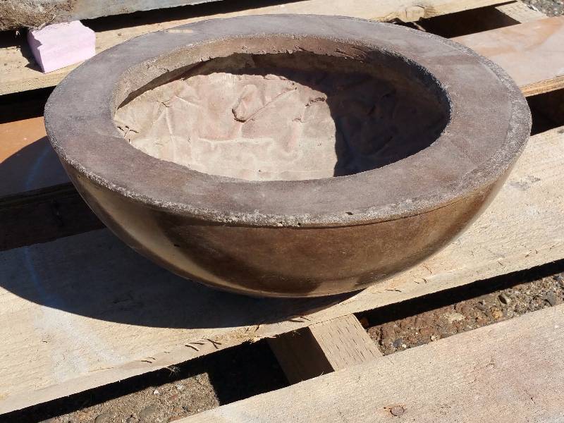 Brown Toned Dyed Polished Concrete Planter Bowl