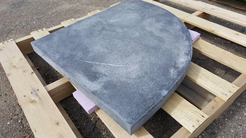 Dark Gray Dyed Polished Concrete Table Wedge
