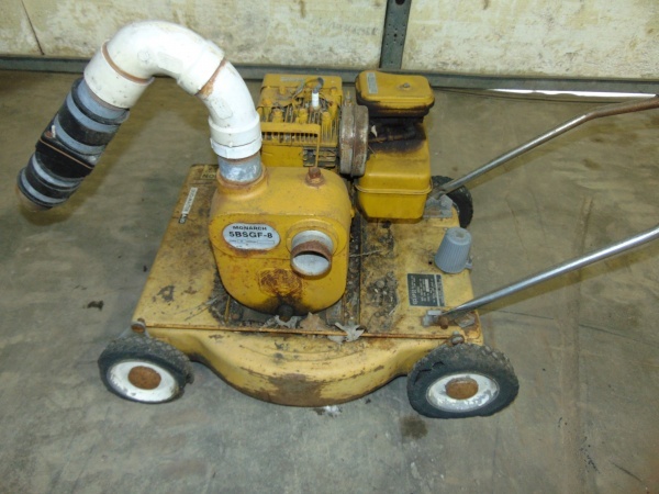 lot 93 image: Water Pump Mounted on Push Law Mower