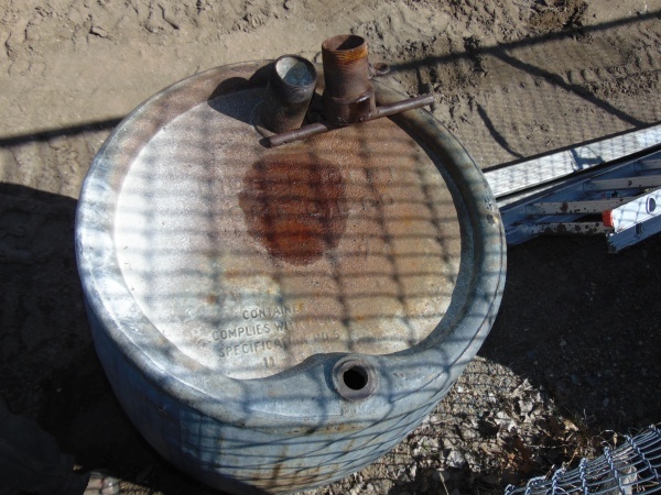 lot 158 image: Vintage Metal Oil Barrel