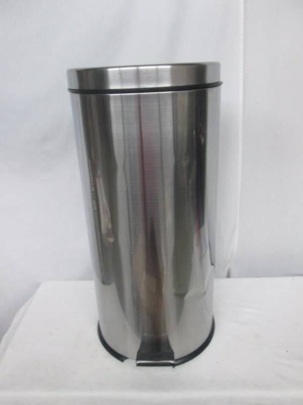 Alcove Brushed Stainless Steel Round Trash Can