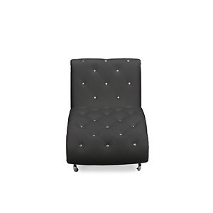 Pease Black Faux Leather Chaise Lounge