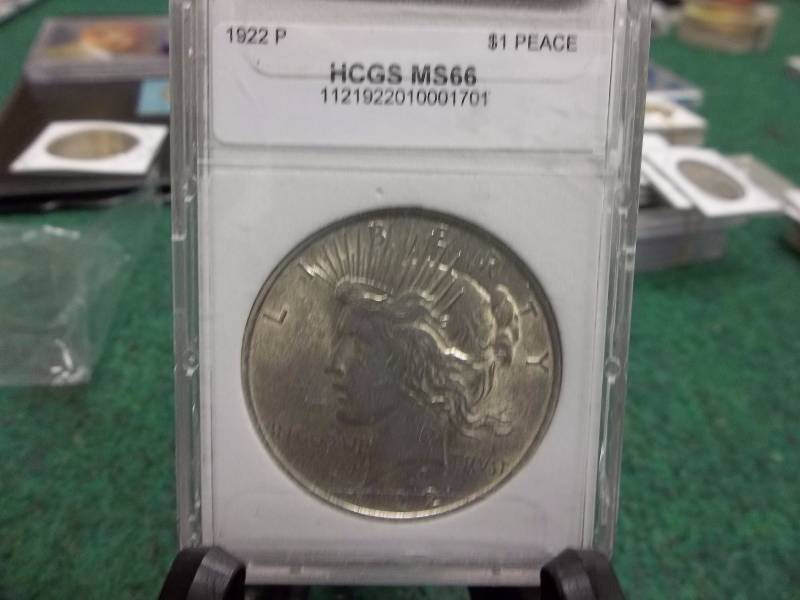 1922 P Peace Silver Dollar HCGS Graded MS 66