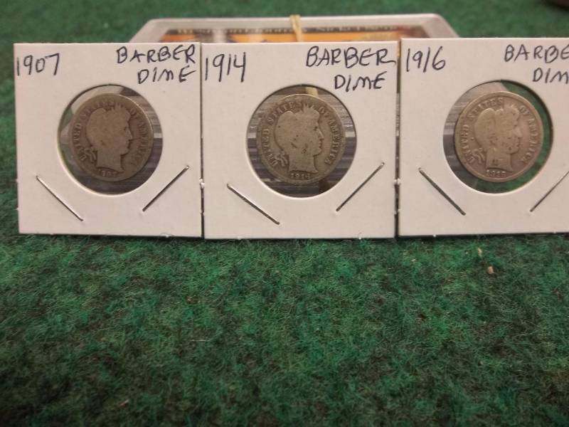 1907, 1914, 1916 Barber Dimes