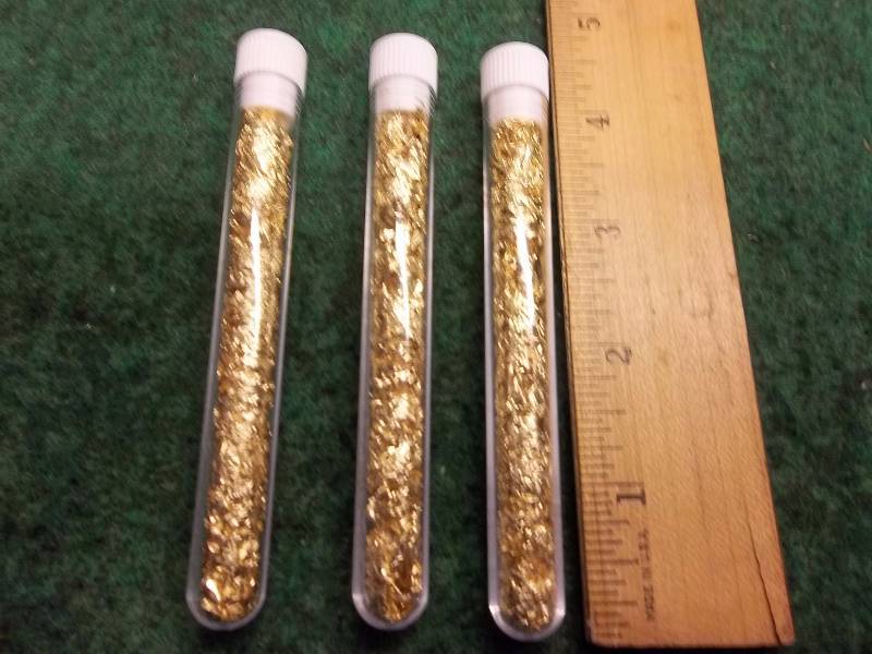 3-Tubes Of Gold Flake (No Guarantee Of Quality Or Quantity)
