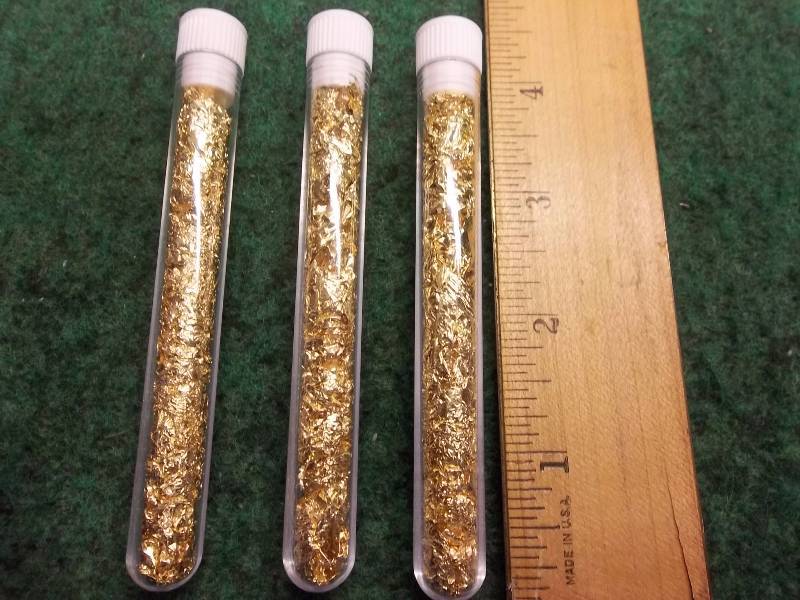 3-Tubes Of Gold Flake (No Guarantee Of Quality Or Quantity)
