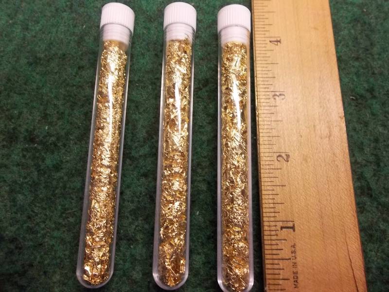 3-Tubes Of Gold Flake (No Guarantee Of Quality Or Quantity)