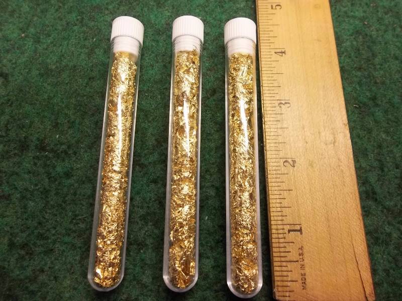 3-Tubes Of Gold Flake (No Guarantee Of Quality Or Quantity)