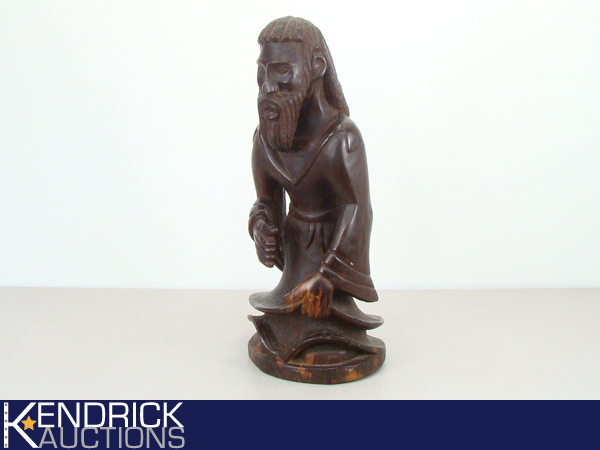 lot 3 image: LARGE Exotic Wood Carved African Themed Statue