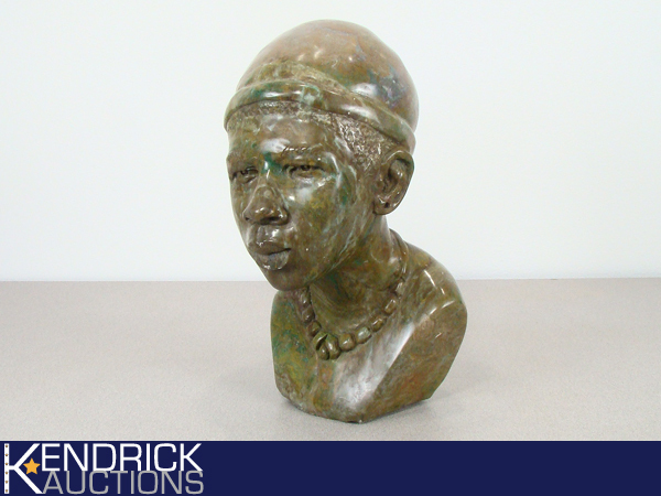 lot 11 image: Stone Carved African Themed Bust