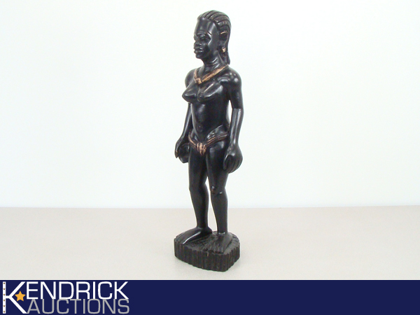 lot 12 image: Large Exotic Wood Carved African Woman Statue