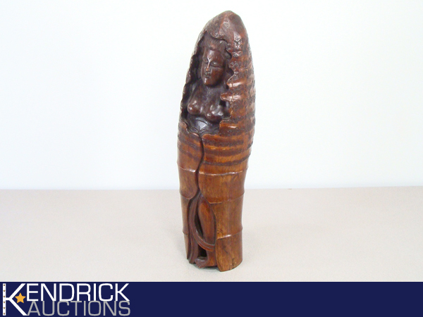 lot 14 image: Large Bamboo Wood Carved Kwan Yin Statue