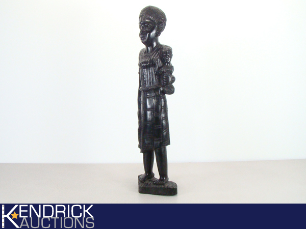 lot 24 image: Large Exotic Wood Carved African Themed Statue