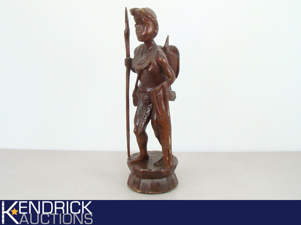 lot 25 image: Large Exotic Wood Carved Ethnic Themed Statue