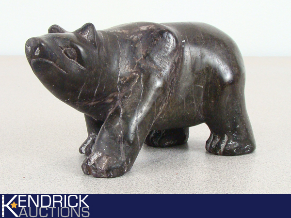 lot 36 image: High End Inuit Bear Stone Sculpture