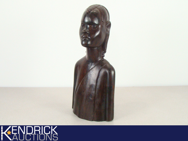 lot 37 image: Large Exotic Wood Carved African Themed Statue
