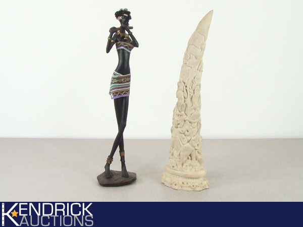 lot 73 image: 2 Tall African Themed Figures
