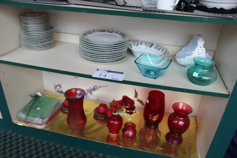 3-Shelf Lot of Ceramics, Glassware, China