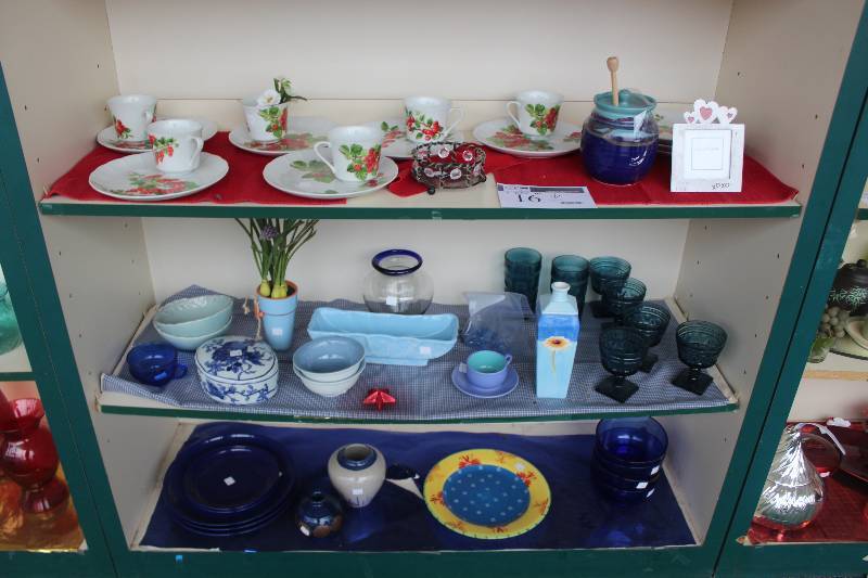 3-Shelf Lot of Ceramics, Glassware