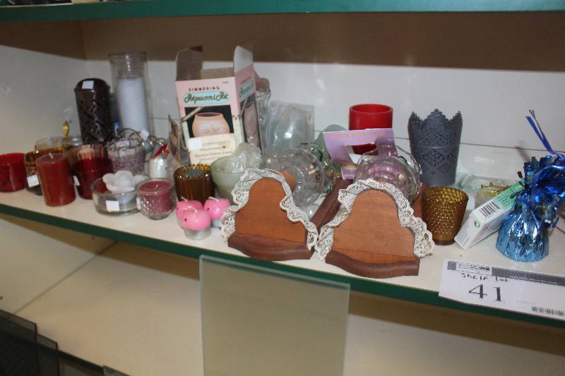 Shelf Lot of Home Decorations