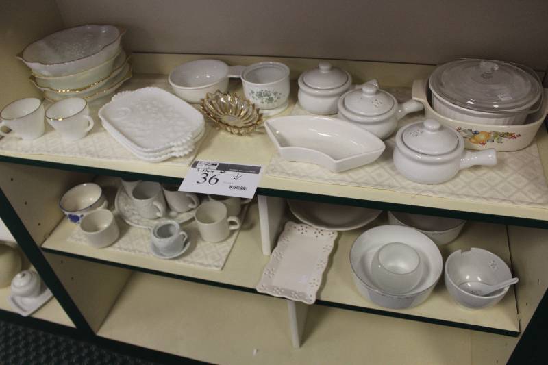 3-Shelf Lot of Ceramics, Glassware