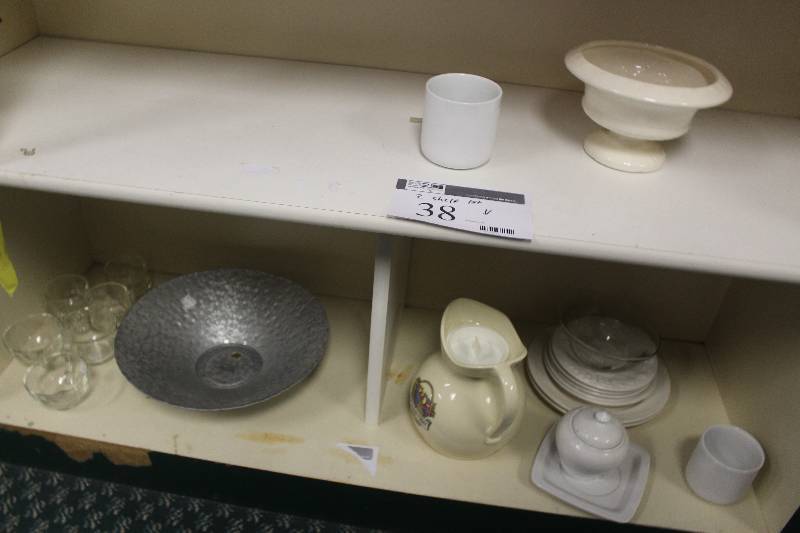 2-Shelf Lot of Ceramics, Glassware