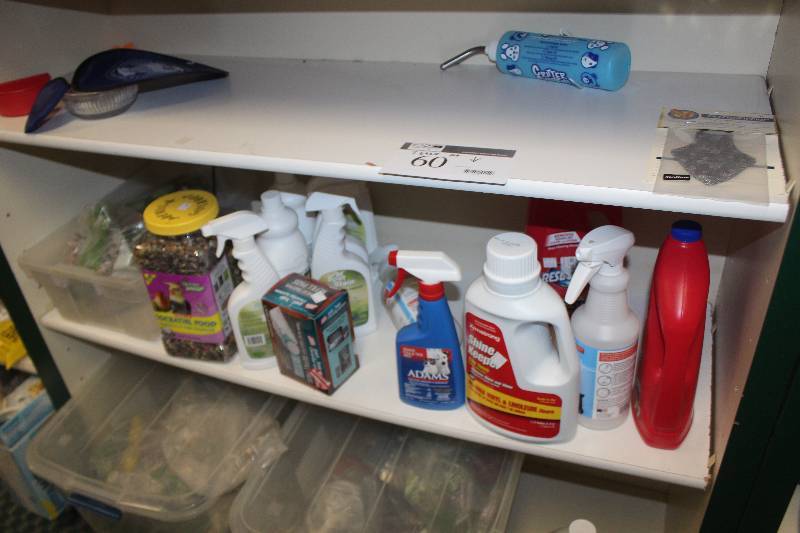 3-Shelf Lot of Home Cleaning Supplies