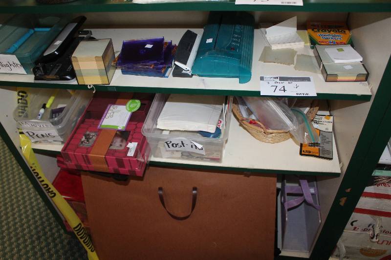 3-Shelf Lot of Office Supplies
