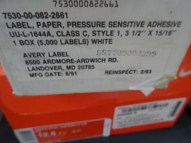 lot 97 image: Self Adhesive Data Labels