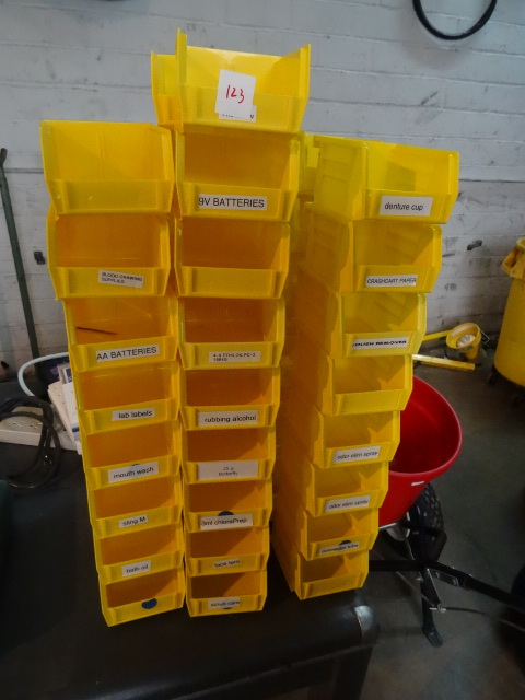 lot 123 image: 4 X 6 Plastic Hardware Bins Qty 50
