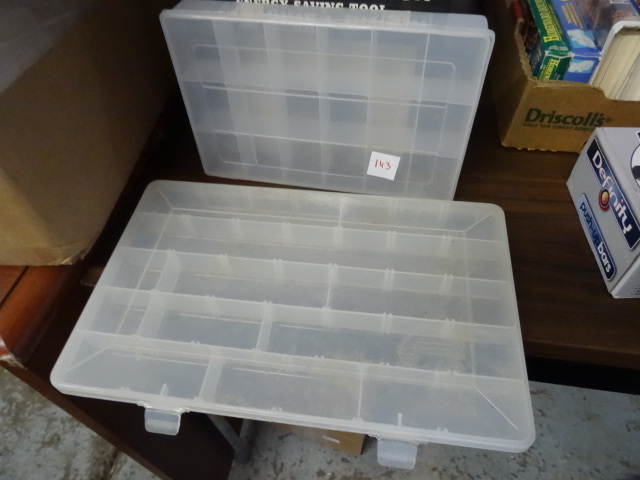 lot 143 image: 2 Plastic Hardware Bins