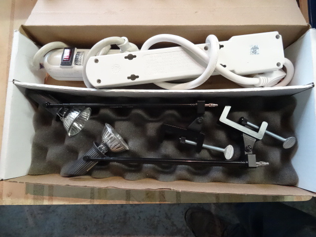 lot 160 image: 2 Clamp On Lights for Trade Show