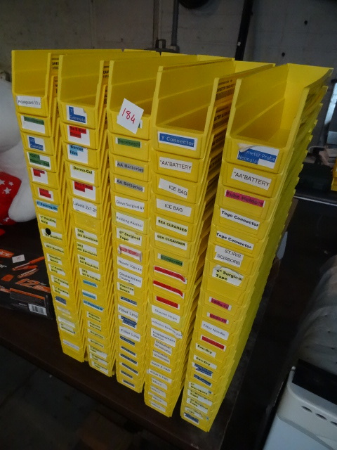 lot 184 image: 2 12 X 12 Plastic Hardware Bins