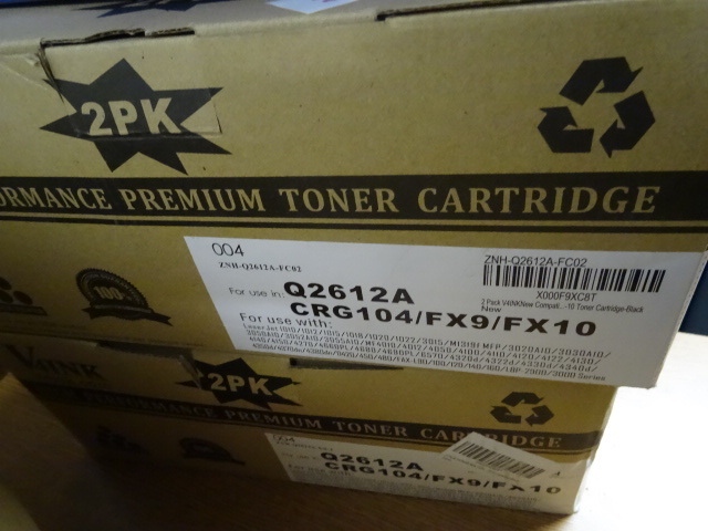 lot 231 image: V4 HP Ink Q2612A Toner Cartridges